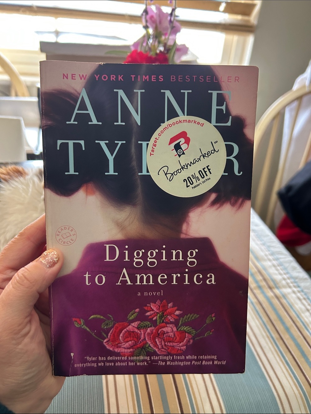 Anne Tyler "Digging to America" Paperback - Pink/Purple Cover